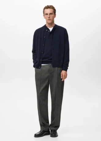 100% bardzo delikatna wełniana kardigan z guzikami