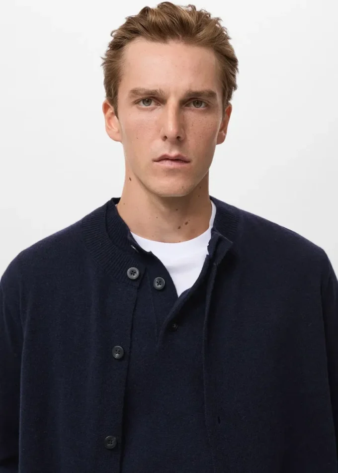 100% bardzo delikatna wełniana kardigan z guzikami 100% bardzo delikatna wełniana kardigan z guzikami