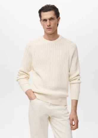 100% bawełniany sweter z plecionką