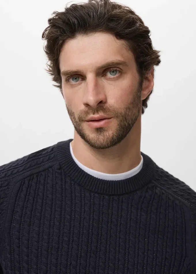 100% bawełniany sweter z plecionką 100% bawełniany sweter z plecionką