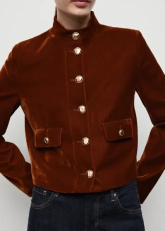 Aksamitna kurtka z guzikami