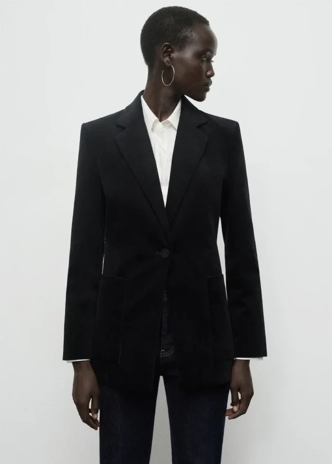 Aksamitna marynarka z kieszeniami Aksamitna marynarka z kieszeniami