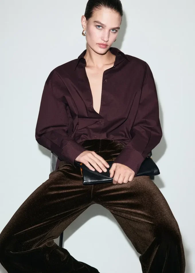 Aksamitne spodnie z szerokimi nogawkami Aksamitne spodnie z szerokimi nogawkami