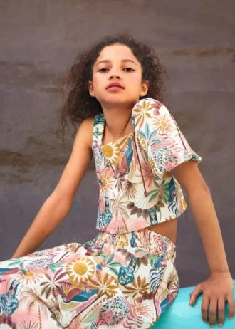 Asymetryczna bluzka z nadrukiem