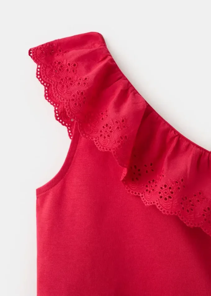 Asymetryczna koszulka z falbanami Asymetryczna koszulka z falbanami