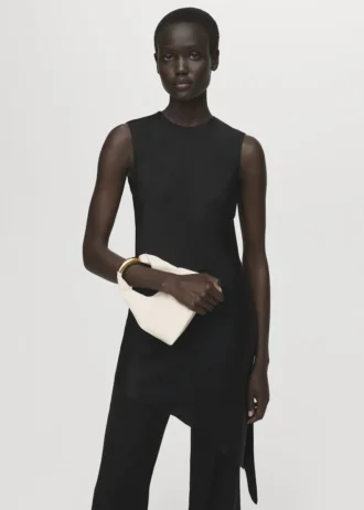 Asymetryczna satynowa bluzka