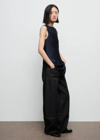 Asymetryczna satynowa bluzka