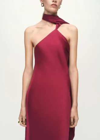 Asymetryczna satynowa sukienka