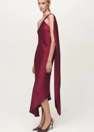 Asymetryczna satynowa sukienka