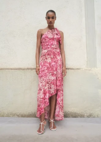 Asymetryczna sukienka w zwierzęcy wzór