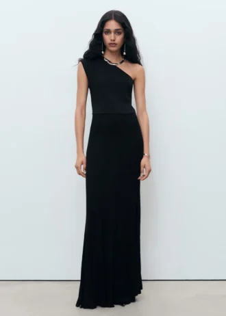 Asymetryczna sukienka z mieszanego dzianiny