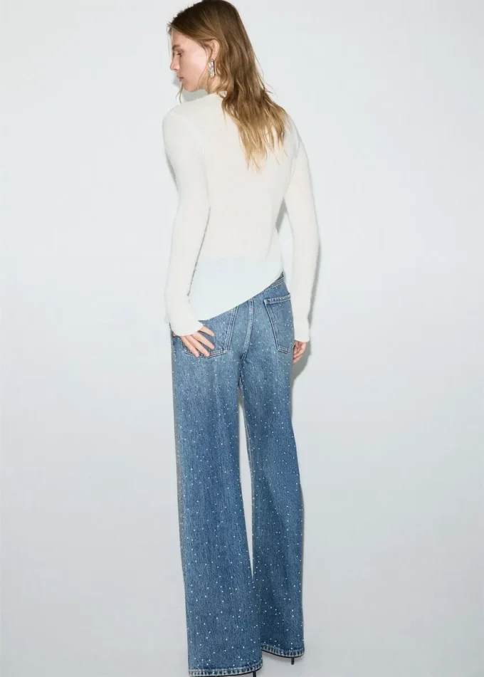 Asymetryczny sweter z mieszanki alpaki i wełny Asymetryczny sweter z mieszanki alpaki i wełny