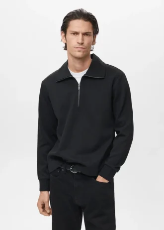 Bawełniana bluza z zamkiem błyskawicznym przy szyi