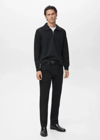 Bawełniana bluza z zamkiem błyskawicznym przy szyi