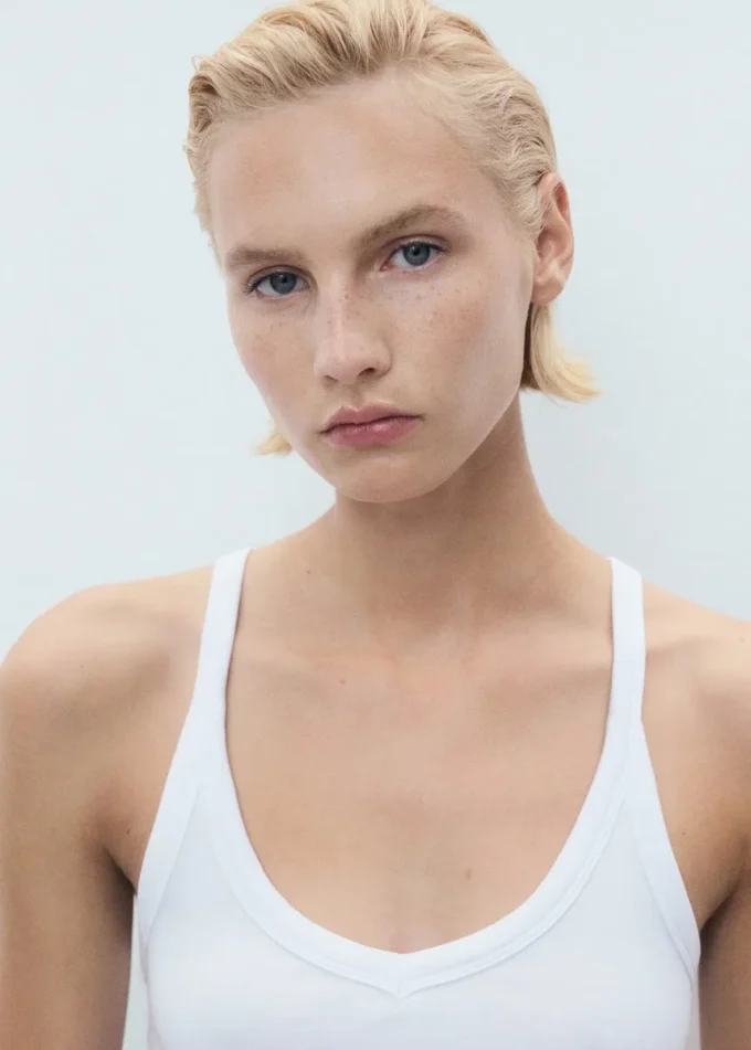 Bawełniana bluzka na ramiączkach Bawełniana bluzka na ramiączkach