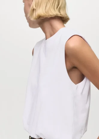 Bawełniana bluzka z balonowymi rękawami