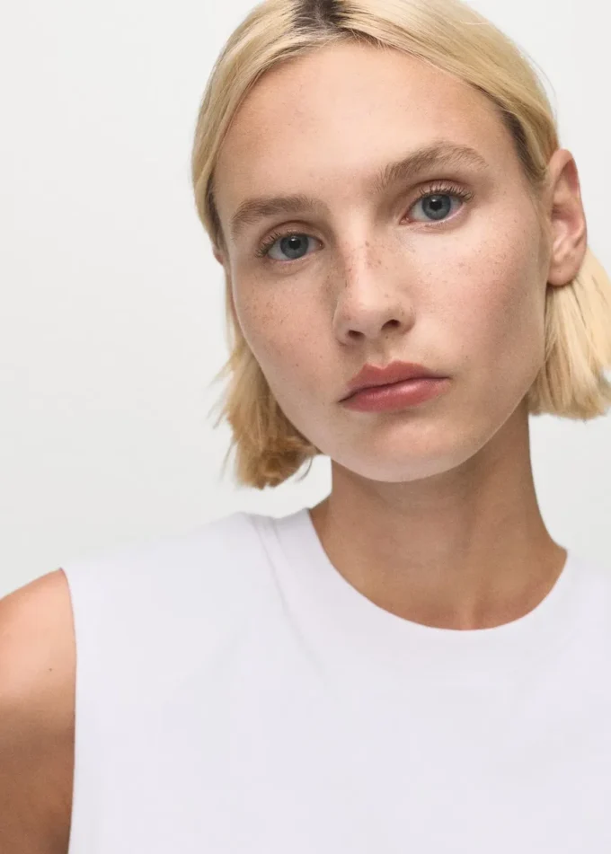 Bawełniana bluzka z balonowymi rękawami Bawełniana bluzka z balonowymi rękawami