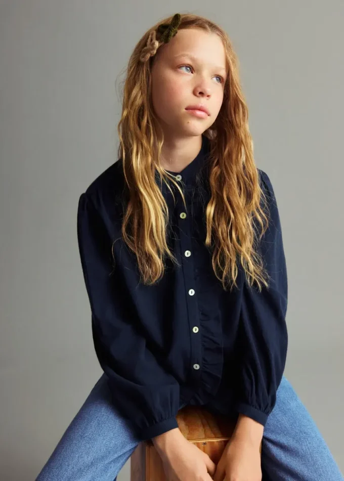 Bawełniana bluzka z falbanami Bawełniana bluzka z falbanami