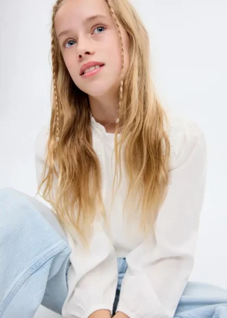 Bawełniana bluzka z koronką