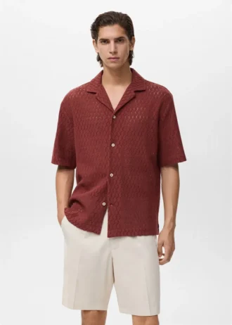 Bawełniana bluzka z koronkowymi detalami