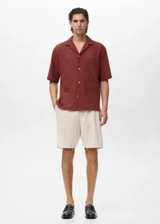 Bawełniana bluzka z koronkowymi detalami