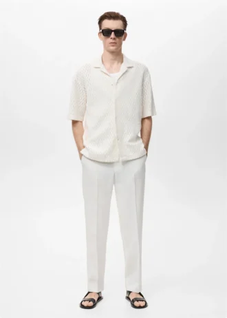 Bawełniana bluzka z koronkowymi detalami