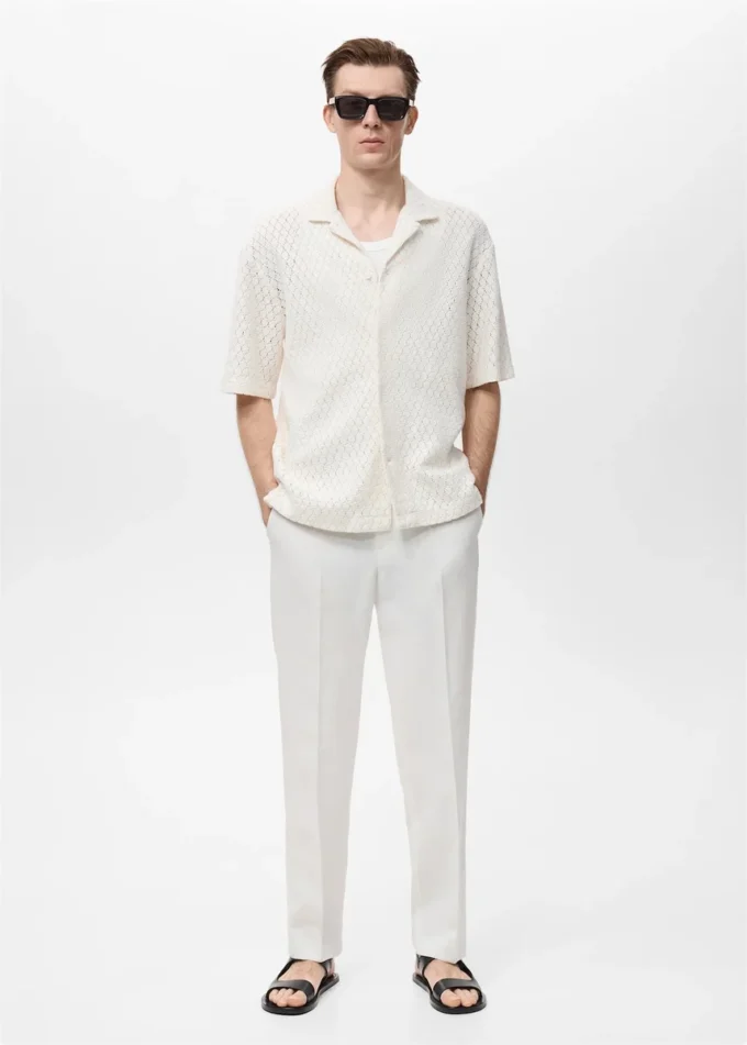 Bawełniana bluzka z koronkowymi detalami Bawełniana bluzka z koronkowymi detalami