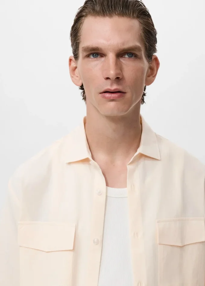 Bawełniana koszula o regularnym kroju z kieszenią Bawełniana koszula o regularnym kroju z kieszenią