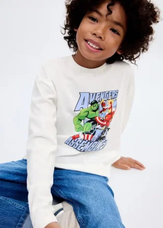 Bawełniana koszulka Marvel z motywem superbohaterów