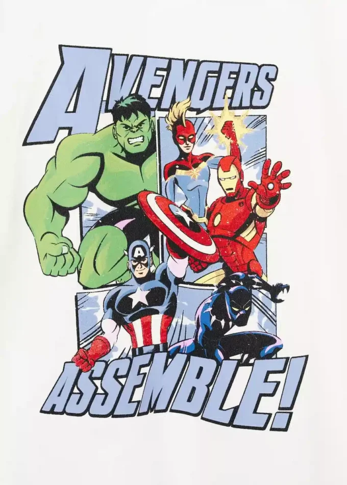 Bawełniana koszulka Marvel z motywem superbohaterów Bawełniana koszulka Marvel z motywem superbohaterów