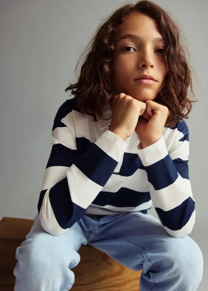 Bawełniana koszulka polo w paski Bawełniana koszulka polo w paski