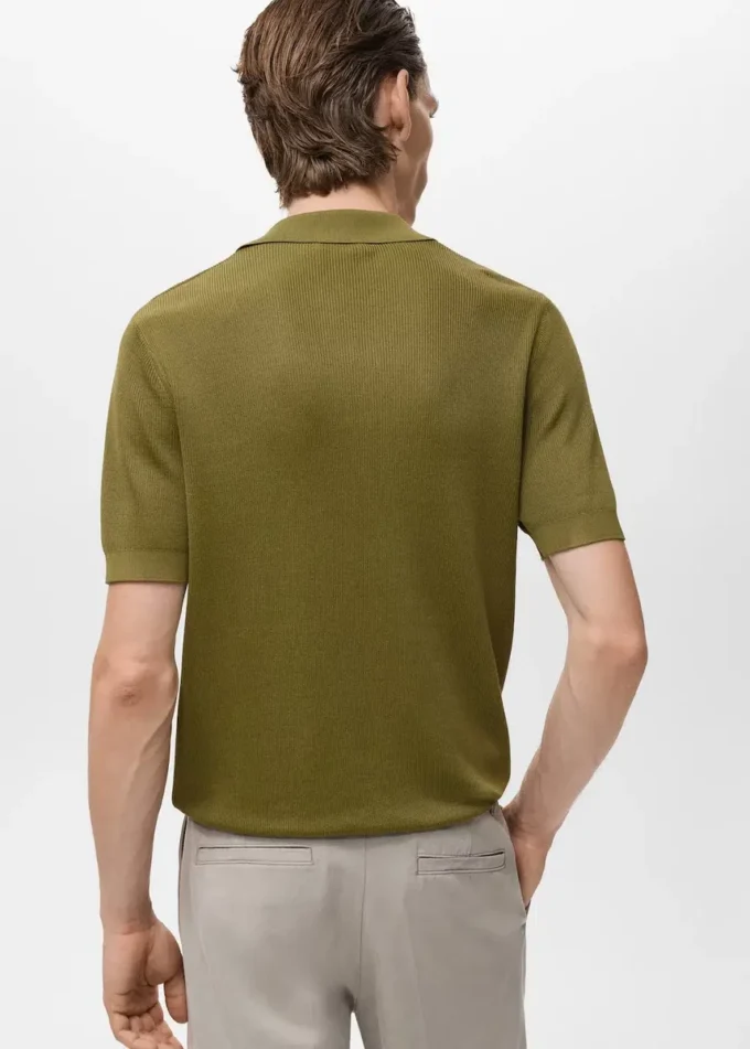 Bawełniana koszulka polo z mikrostrukturą Bawełniana koszulka polo z mikrostrukturą