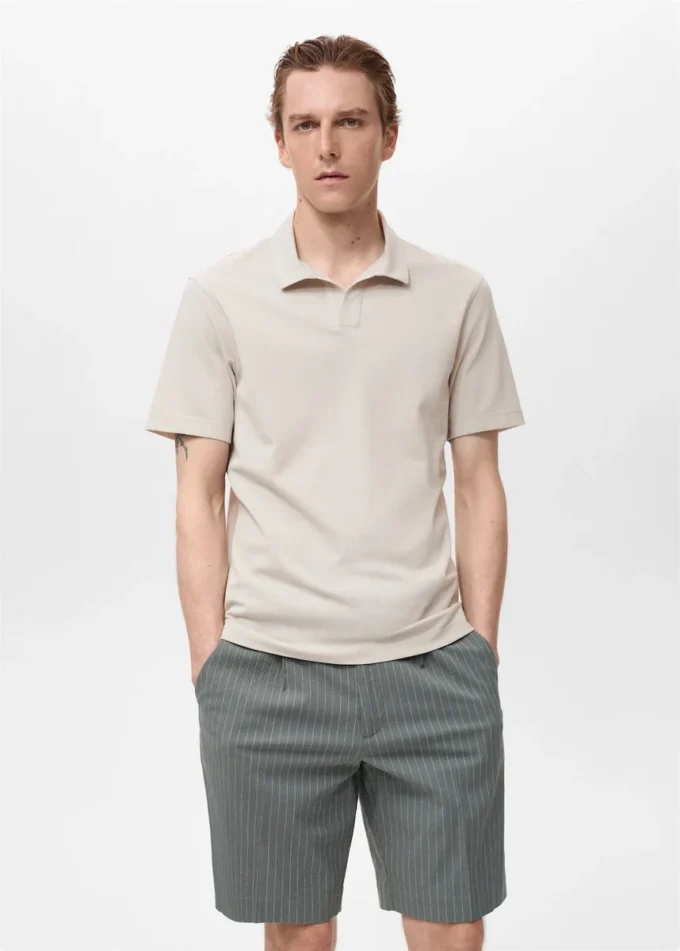 Bawełniana koszulka polo z pikowanego materiału Bawełniana koszulka polo z pikowanego materiału