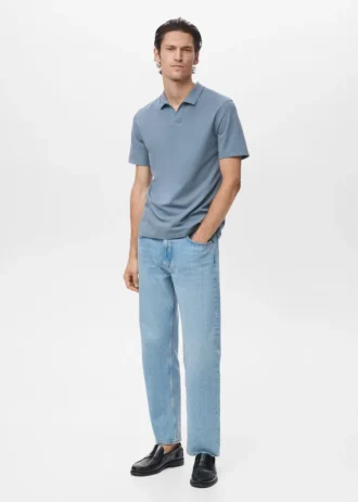 Bawełniana koszulka polo z pikowanego materiału