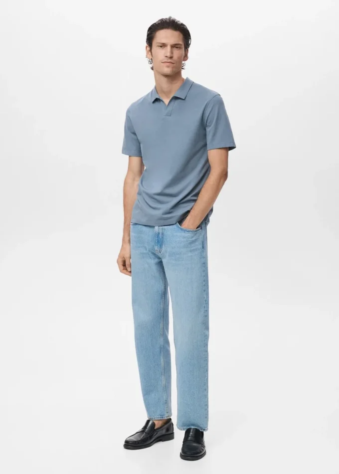 Bawełniana koszulka polo z pikowanego materiału Bawełniana koszulka polo z pikowanego materiału