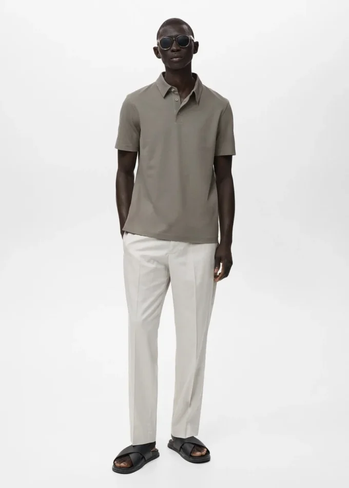 Bawełniana koszulka polo z pikowanego materiału Bawełniana koszulka polo z pikowanego materiału