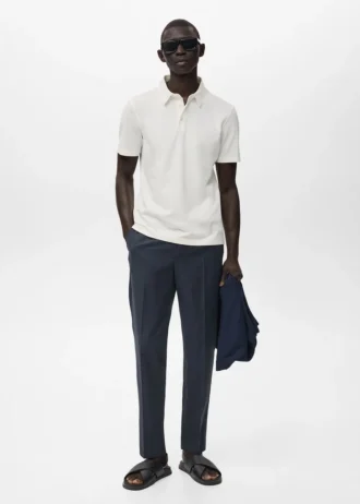 Bawełniana koszulka polo z pikowanego materiału