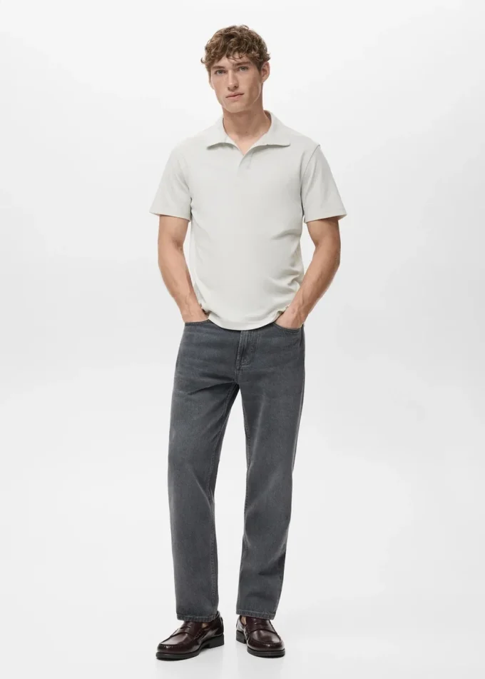 Bawełniana koszulka polo z pikowanego materiału Bawełniana koszulka polo z pikowanego materiału