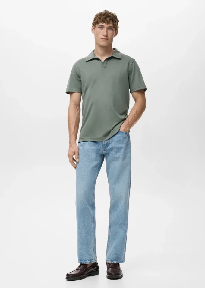 Bawełniana koszulka polo z pikowanego materiału Bawełniana koszulka polo z pikowanego materiału