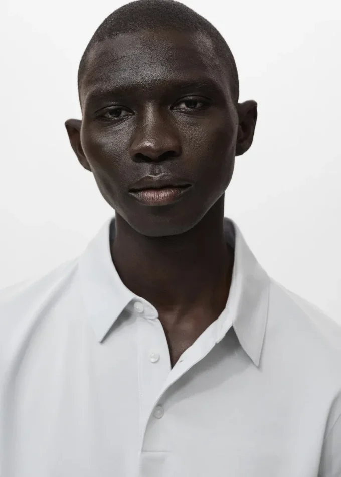 Bawełniana koszulka polo z pikowanego materiału Bawełniana koszulka polo z pikowanego materiału