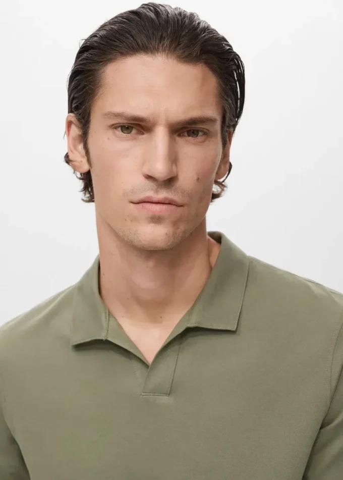 Bawełniana koszulka polo z pikowanego materiału Bawełniana koszulka polo z pikowanego materiału