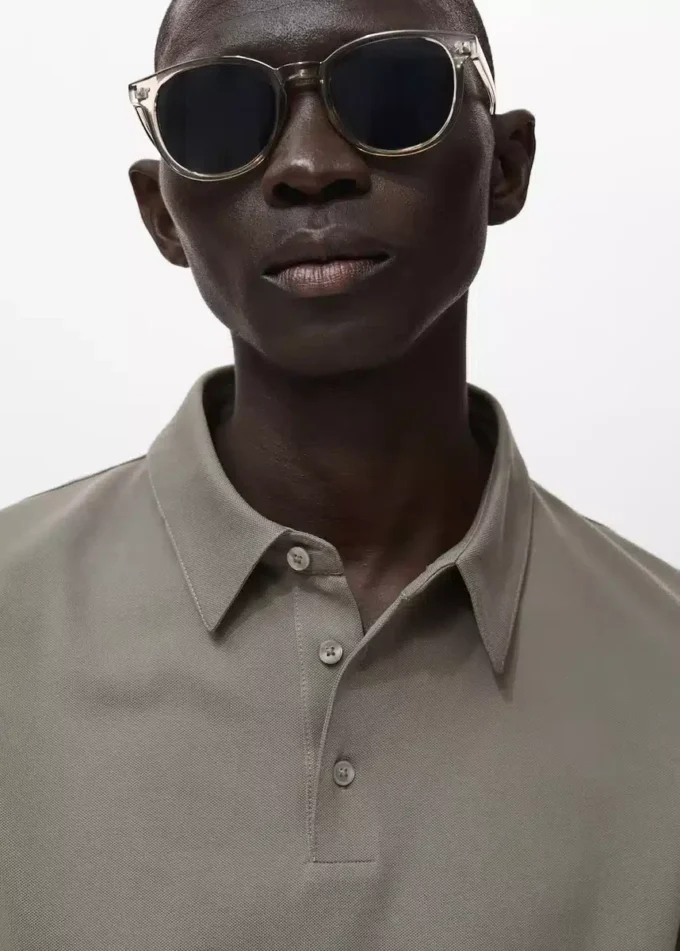 Bawełniana koszulka polo z pikowanego materiału Bawełniana koszulka polo z pikowanego materiału