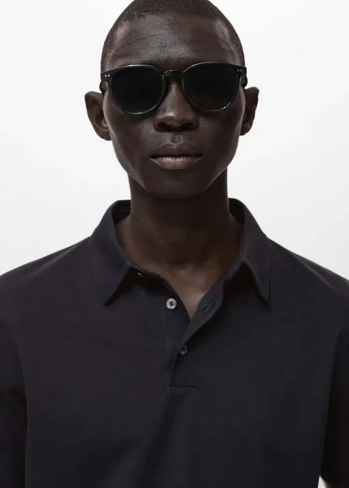 Bawełniana koszulka polo z pikowanego materiału