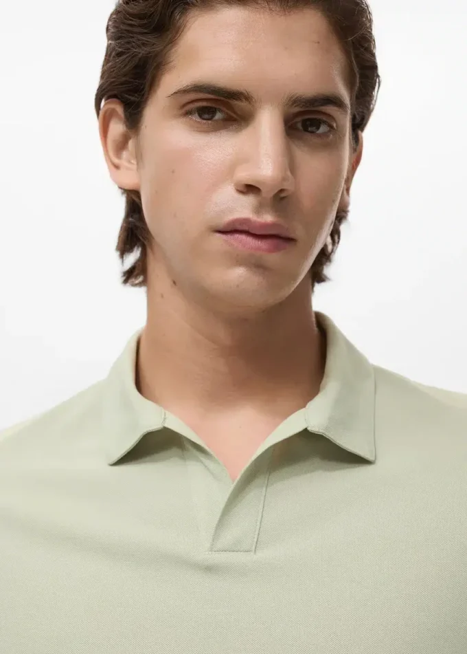 Bawełniana koszulka polo z pikowanego materiału Bawełniana koszulka polo z pikowanego materiału