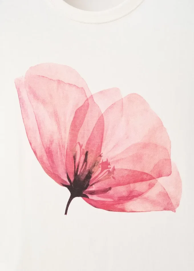 Bawełniana koszulka w kwiatowy wzór Bawełniana koszulka w kwiatowy wzór