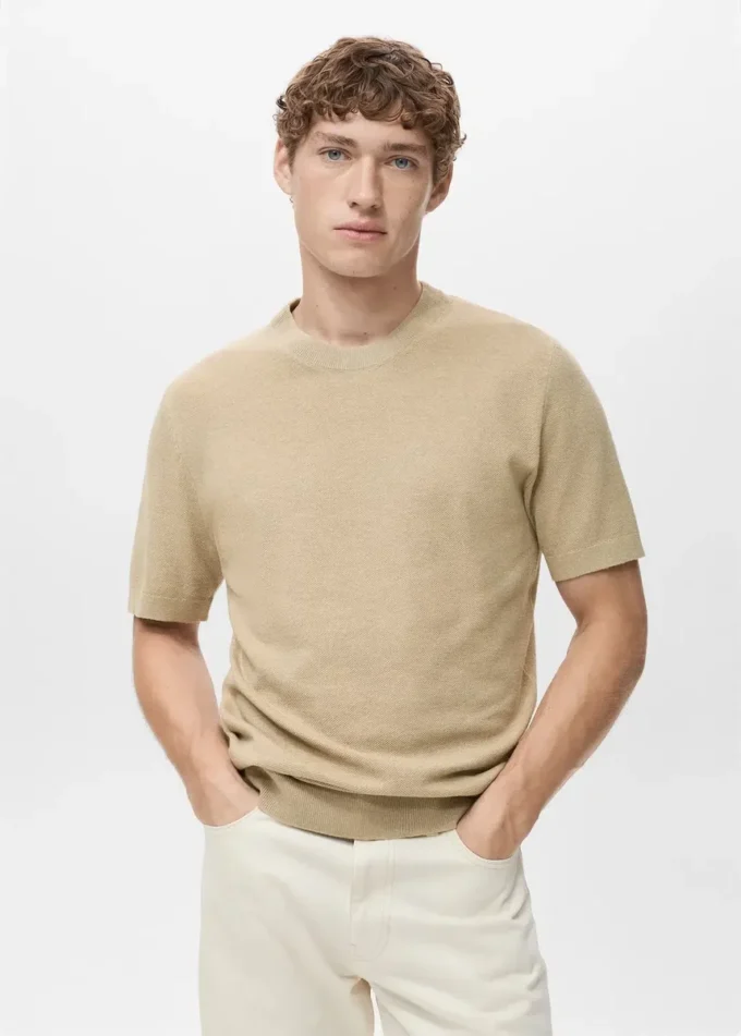 Bawełniana koszulka z cienkiej dzianiny Bawełniana koszulka z cienkiej dzianiny