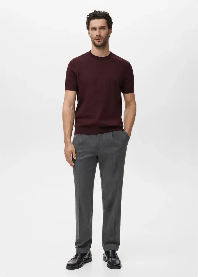 Bawełniana koszulka z cienkiej dzianiny Bawełniana koszulka z cienkiej dzianiny