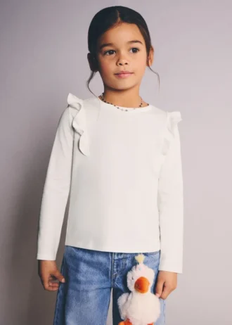 Bawełniana koszulka z falbanami