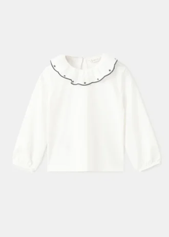 Bawełniana koszulka z haftowanymi gwiazdami