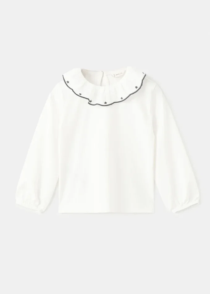 Bawełniana koszulka z haftowanymi gwiazdami Bawełniana koszulka z haftowanymi gwiazdami